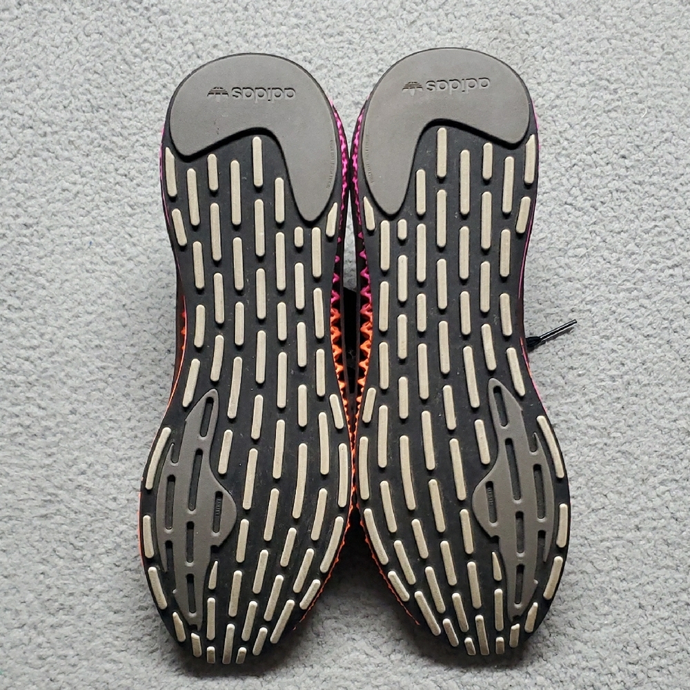 adidas Men's Black Knit Sneakers with Pink and Orange Accents Size 14 - Picture 8 of 10